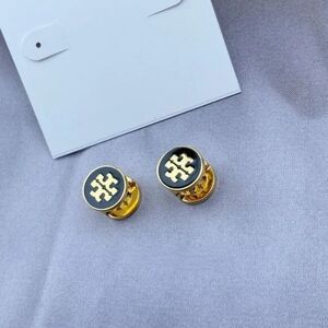 Tory Burch Black Reversible Crystal Stud Earrings